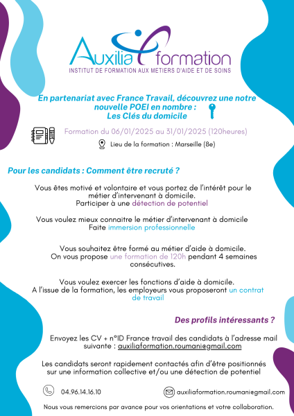 Auxilia Formation propose une nouvelle POEI 